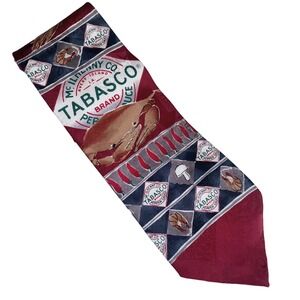 Tabasco Sauce MEN'S Necktie Maroon 100% SILK MADE IN USA